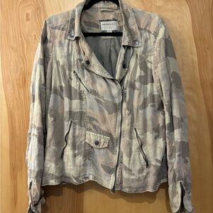 Anthropologie linen camouflage jacket